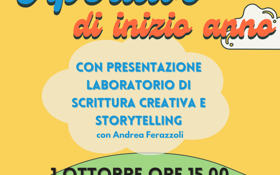 Aperitivo di inizio anno + presentazione laboratorio di scrittura creativa e storytelling con Andrea Ferrazzoli